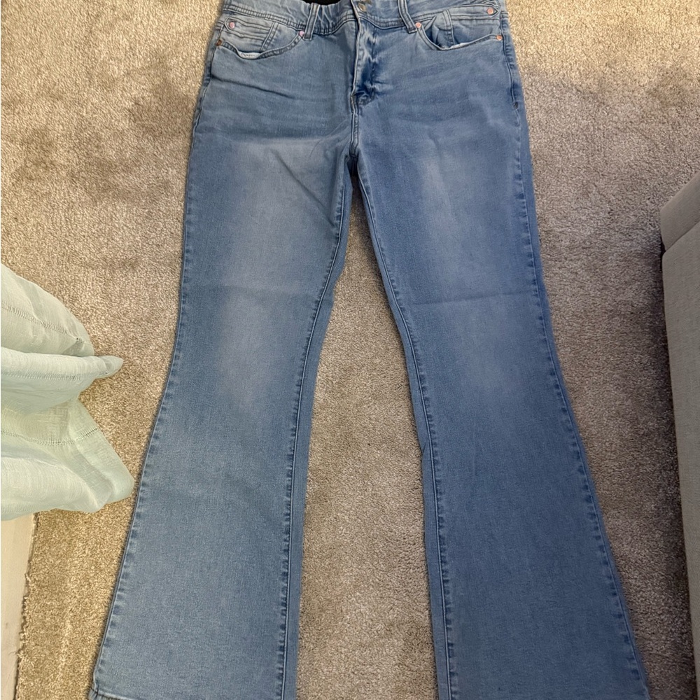 Stylish Light Blue Flare Jeans for Women